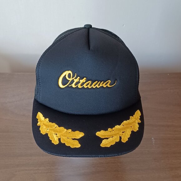 Vintage 1980s International Insignia Embroidered Ottawa Trucker Hat Snapback Cap - Picture 1 of 13